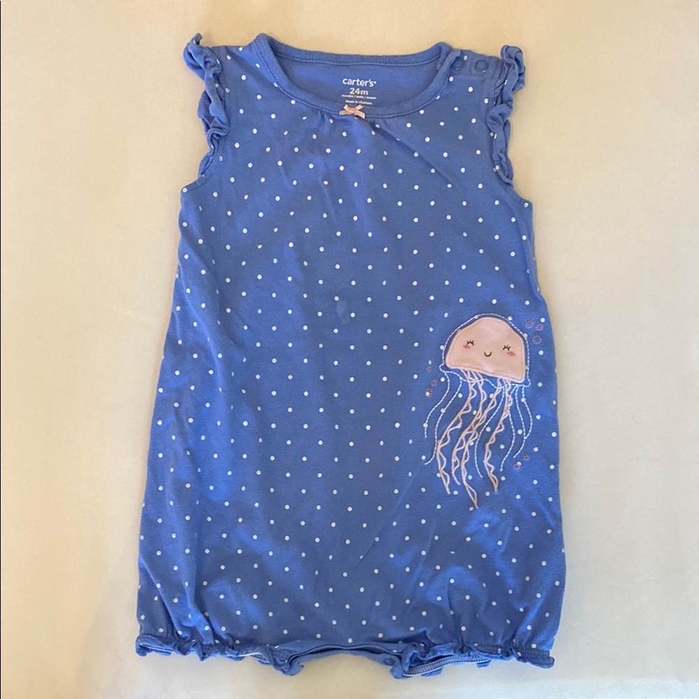 Carter's Blue Polka Dot Baby Romper